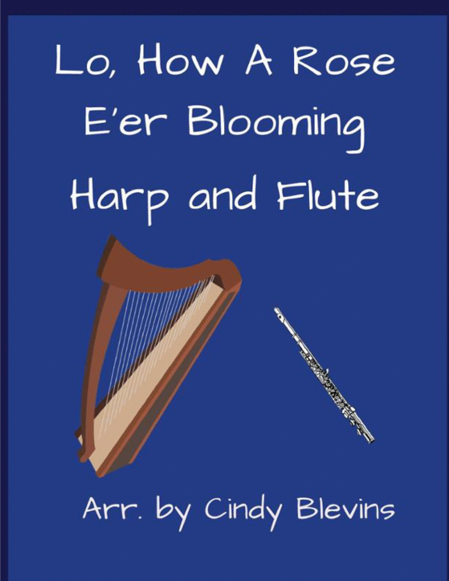 Lo, How a Rose E'er Blooming, for Harp and Flute Flute scores gallery preview page 1