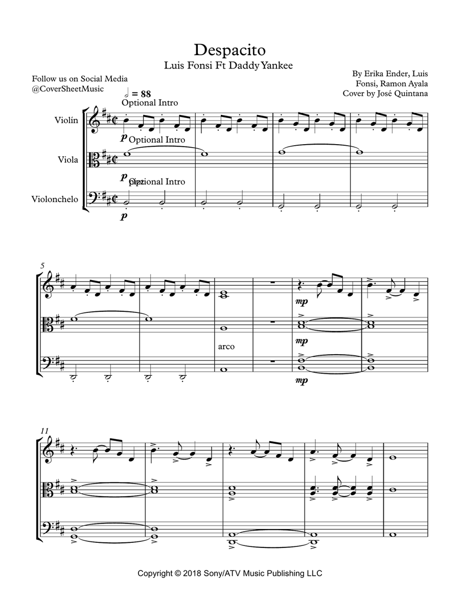 Despacito String Trio scores gallery preview page 2