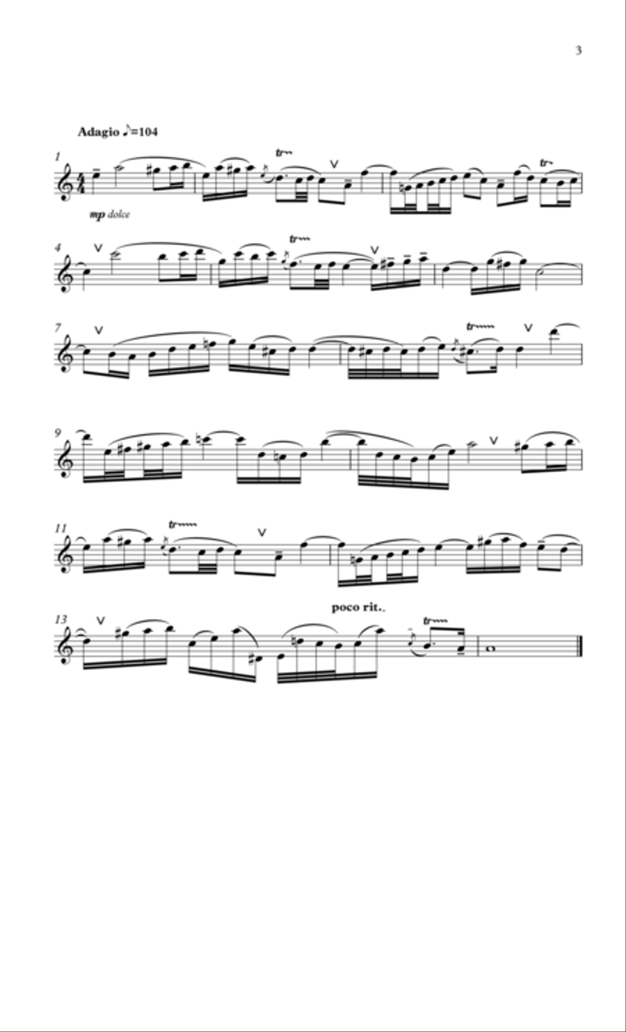 Bach Sonata 4 for flute in C Flute Solo scores gallery preview page 4