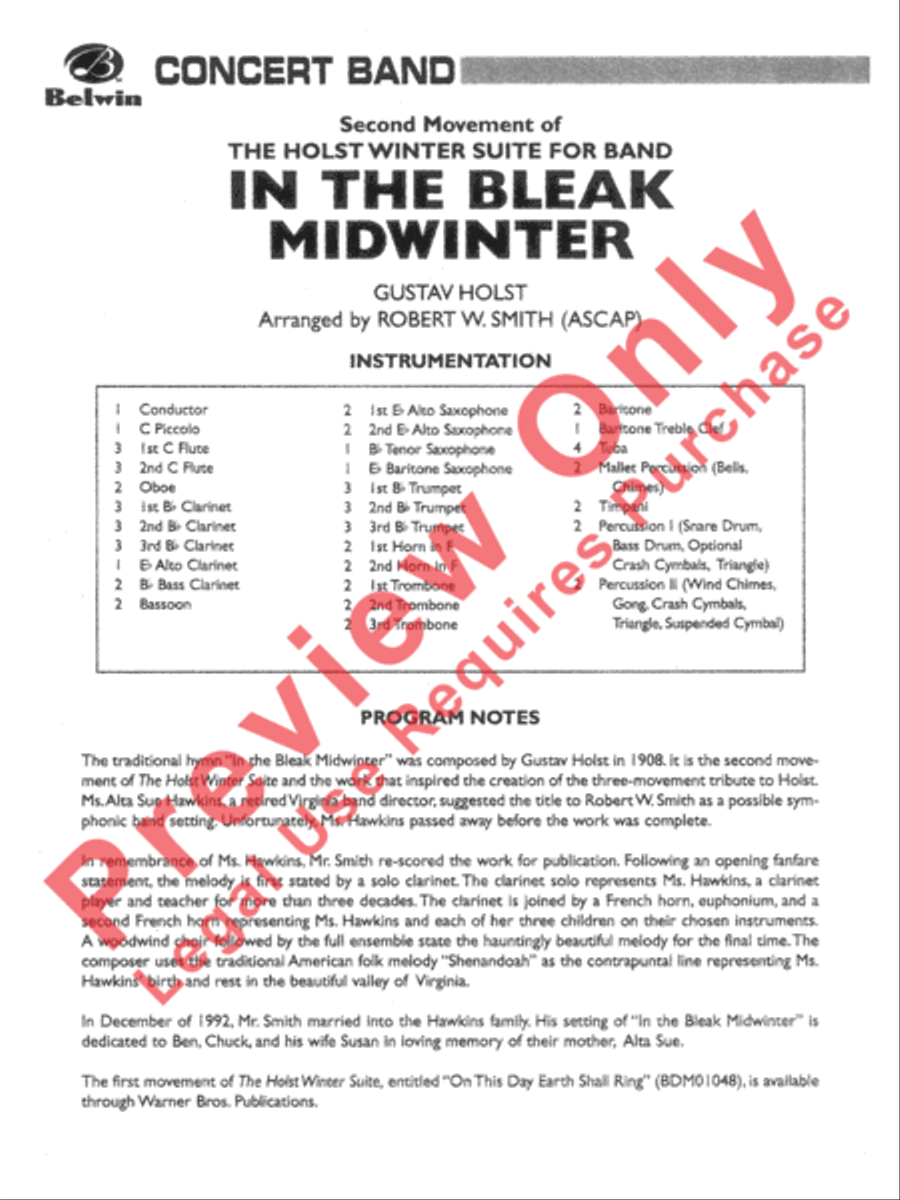 In the Bleak Midwinter In the Bleak Midwinter Concert Band scores gallery preview page 2