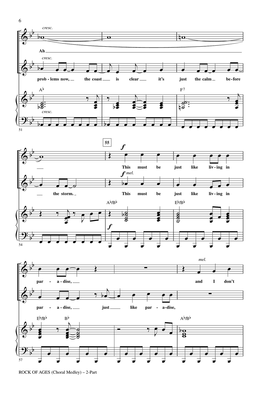 Rock Of Ages (Choral Medley) 2-Part scores gallery preview page 5