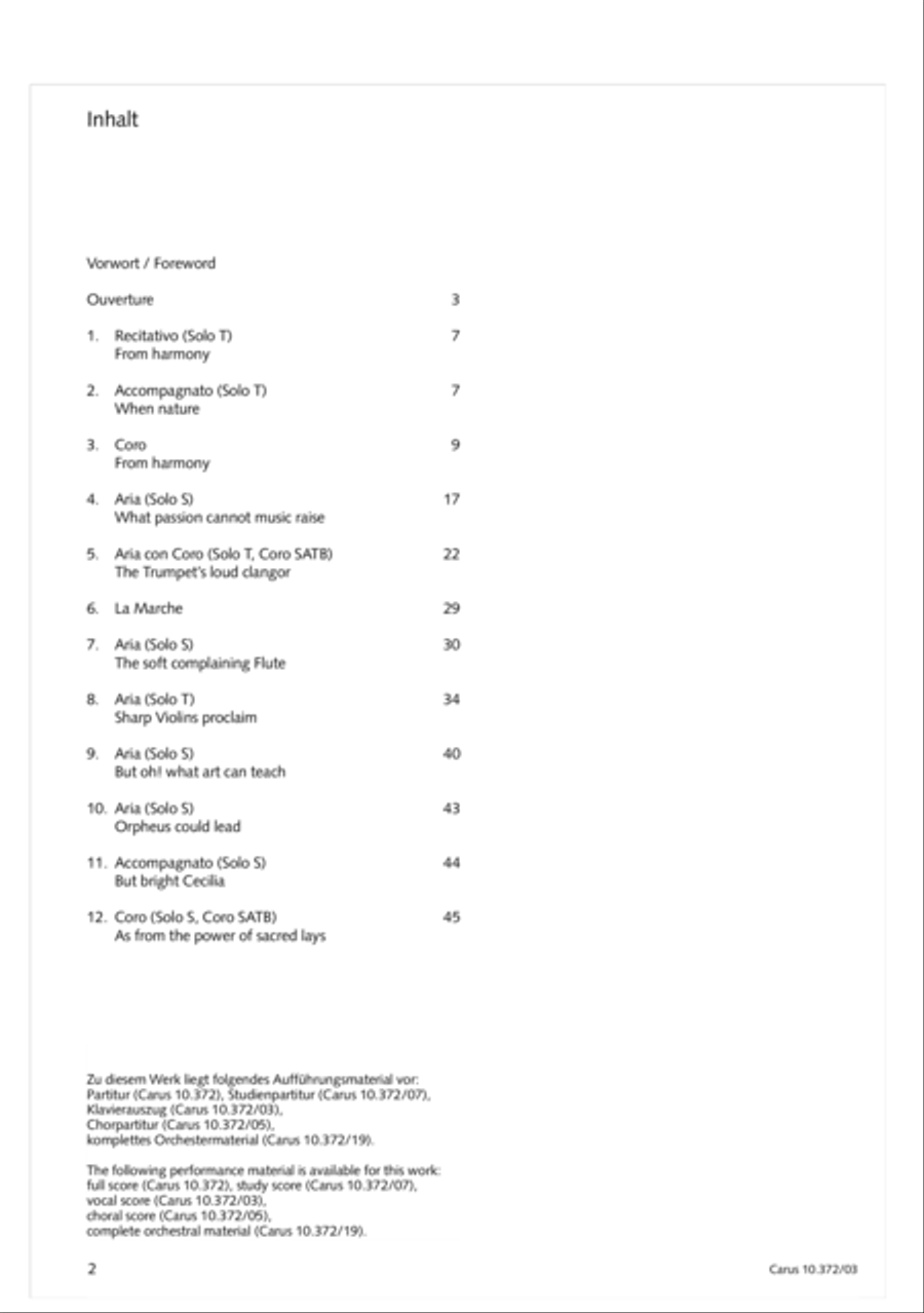 Ode for St. Cecilias Day 4-Part scores gallery preview page 3