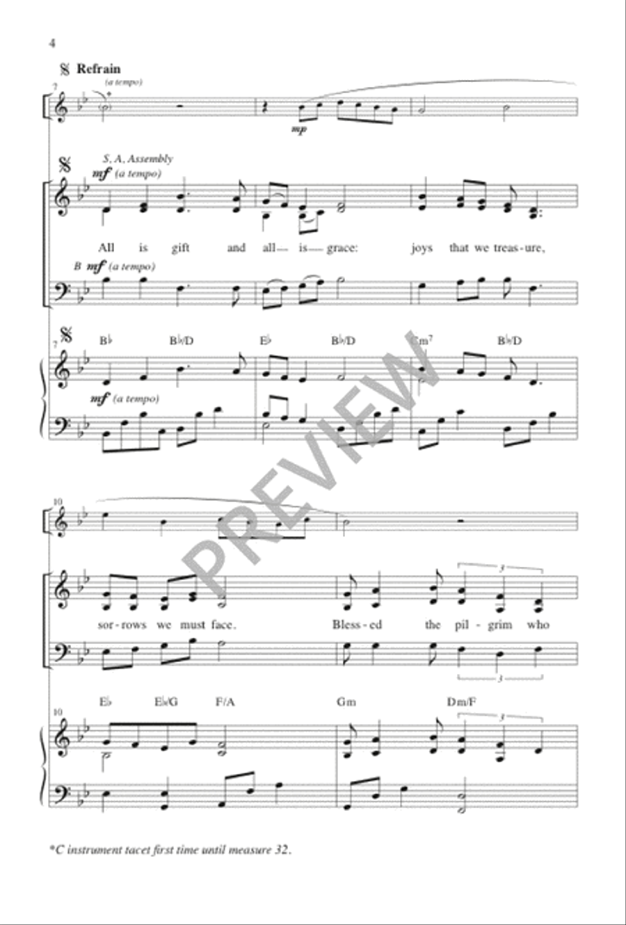 All Is Gift, All Is Grace 3-Part scores gallery preview page 4