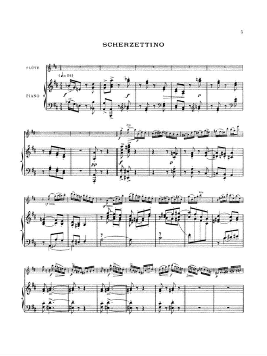 Taffanel: Andante Pastoral and Scherzettino Part scores gallery preview page 1