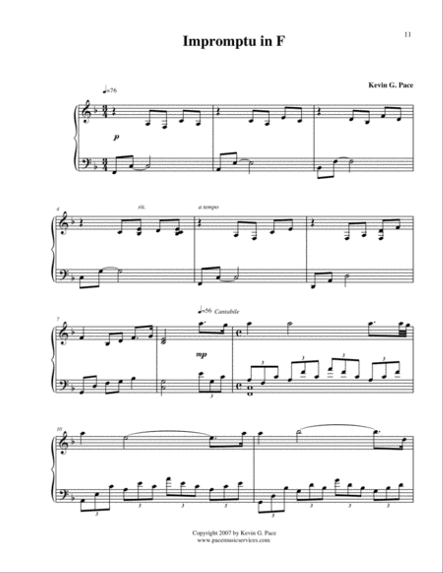 Impromptu in F - original piano solo image number null