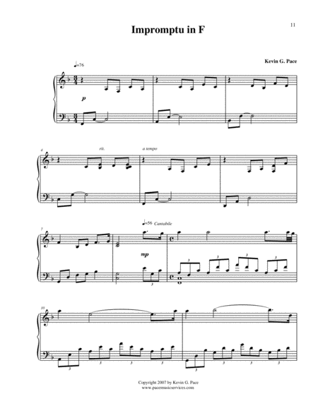 Impromptu in F - original piano solo image number null