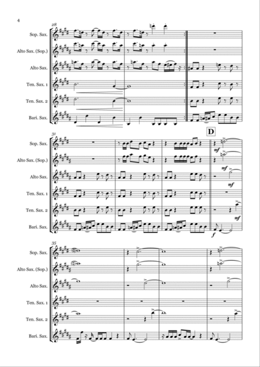 Ghostbusters Saxophone Quintet scores gallery preview page 4