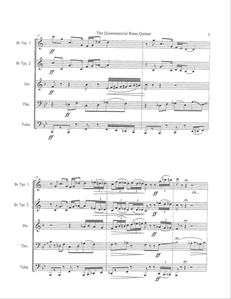 The Quintessential Brass Quintet Brass Quintet scores gallery preview page 5