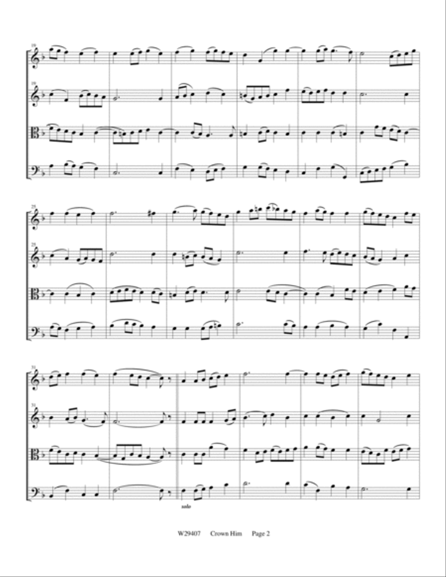 Crown Him With Many Crowns String Quartet scores gallery preview page 2