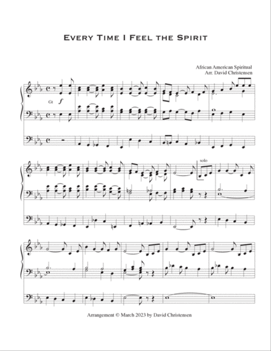 Every Time I Feel the Spirit Organ Solo scores gallery preview page 2