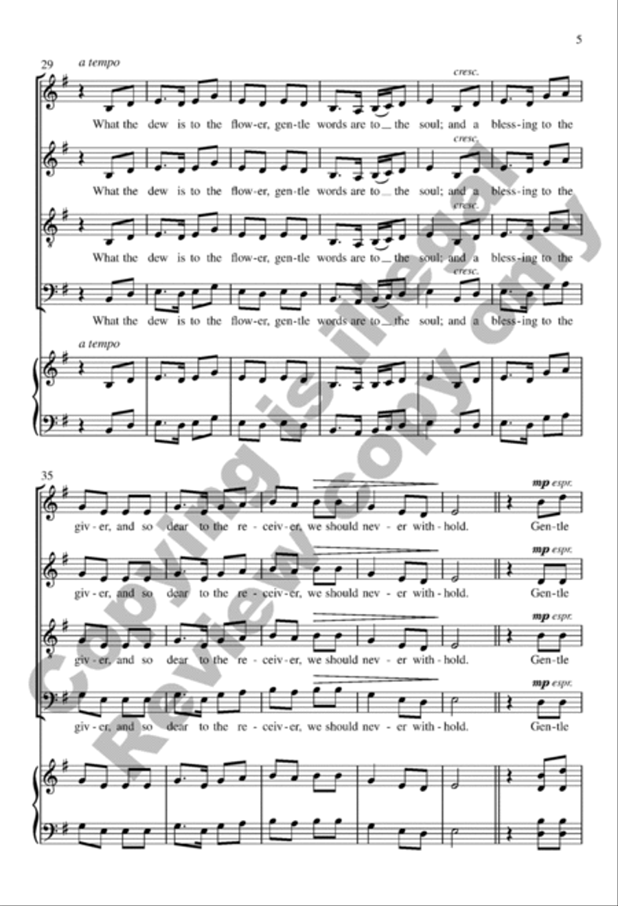 Gentle Words 4-Part scores gallery preview page 5