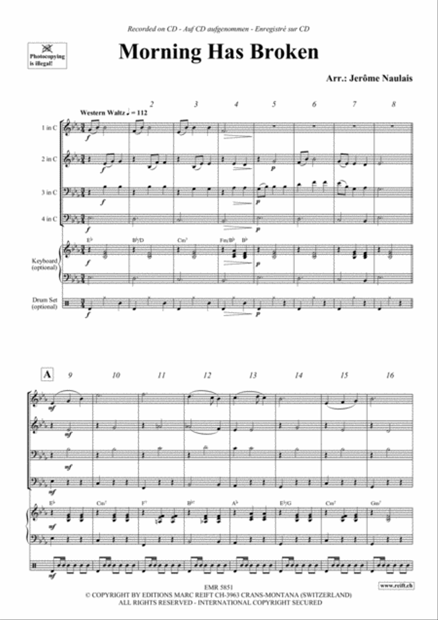 Morning Has Broken Brass Ensemble scores gallery preview page 3