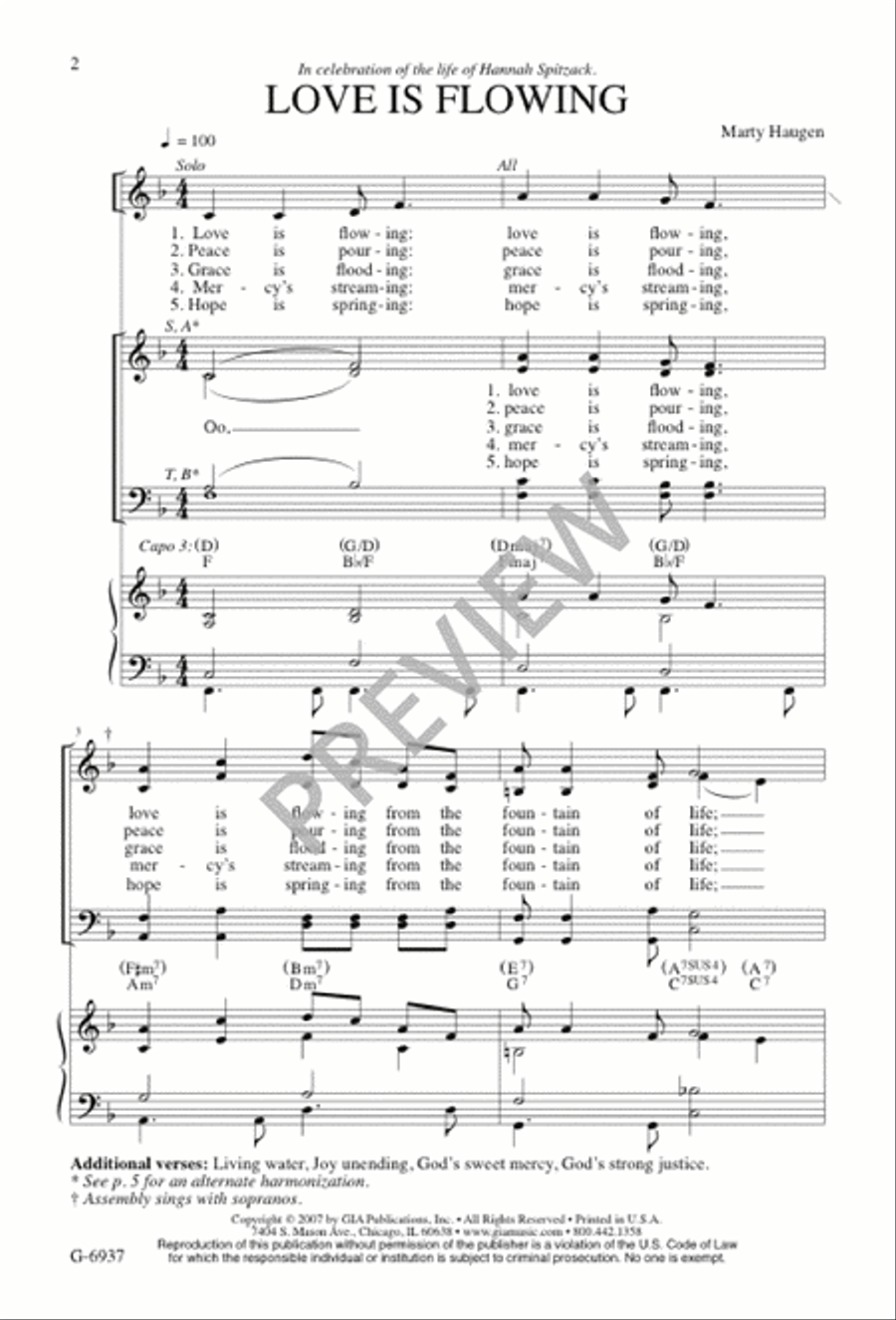 Two Simple Songs for Gathering 4-Part scores gallery preview page 2