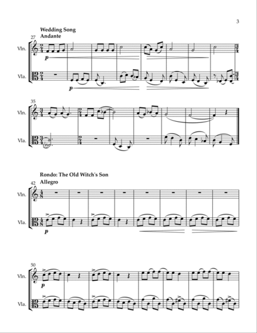 4 Duets All the Girls Will Marry Wedding Song Rondo The Fallen Soldier String Duet scores gallery preview page 3