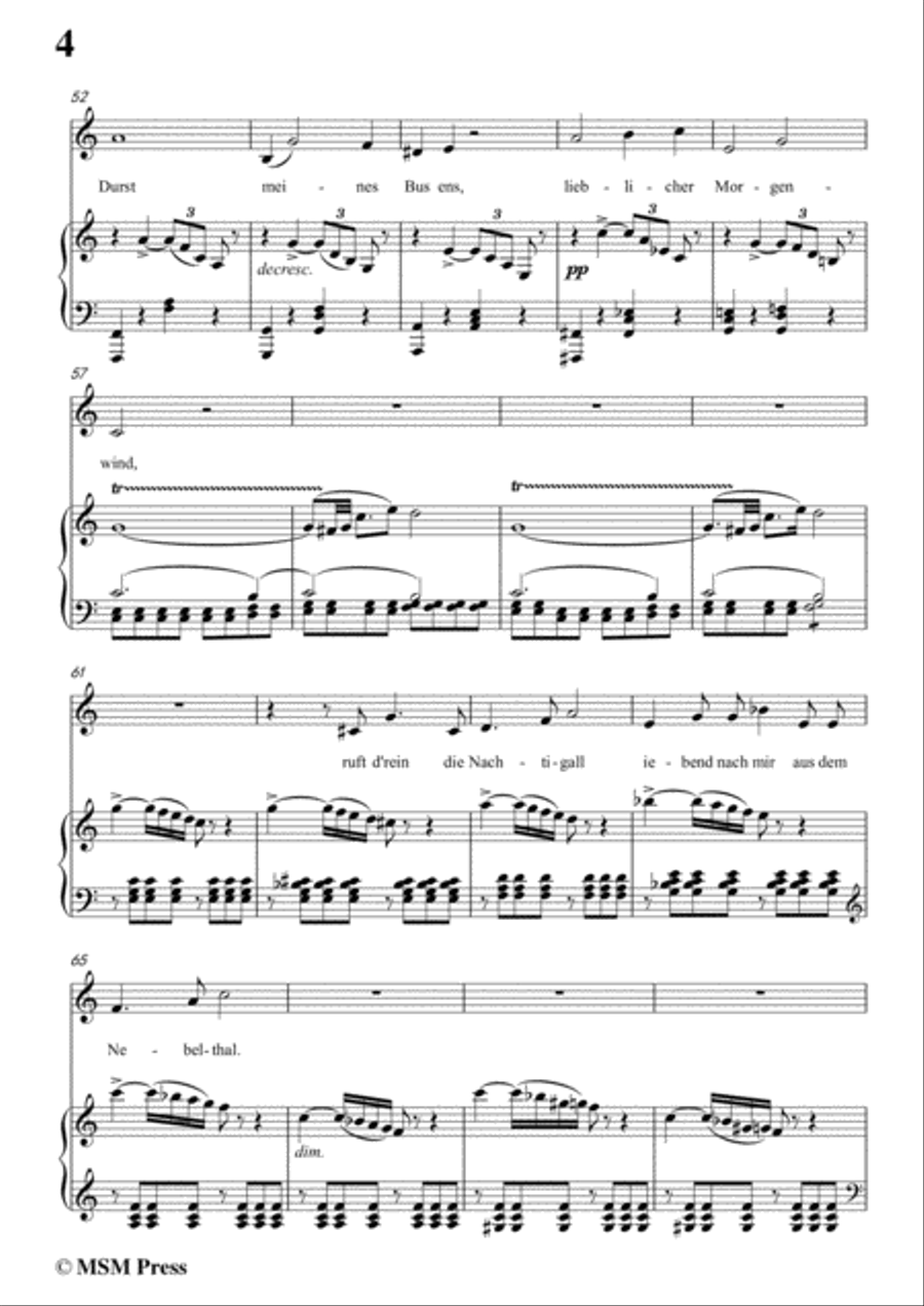 Schubert-Ganymed,Op.19 No.3,in E Major,for Voice&Piano Voice scores gallery preview page 6