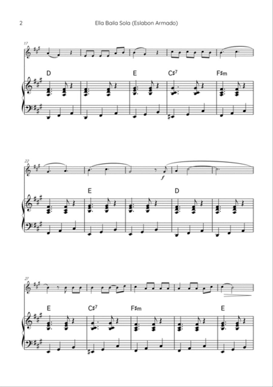 Ella Baila Sola Piano scores gallery preview page 2