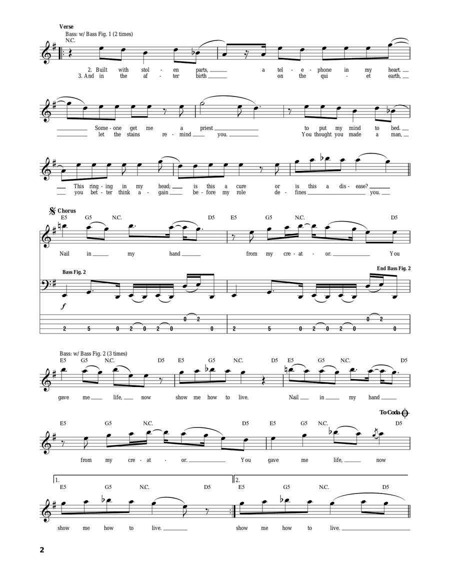 Show Me How To Live Show Me How To Live Acoustic Guitar scores gallery preview page 2