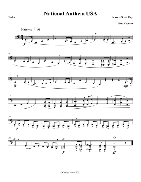 Low Brass Nathional Anthem USA- Trio National Emblem-Parts
