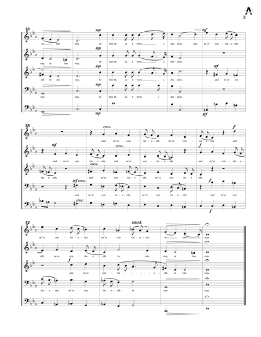 Man that is born of a woman Brass Quintet scores gallery preview page 5