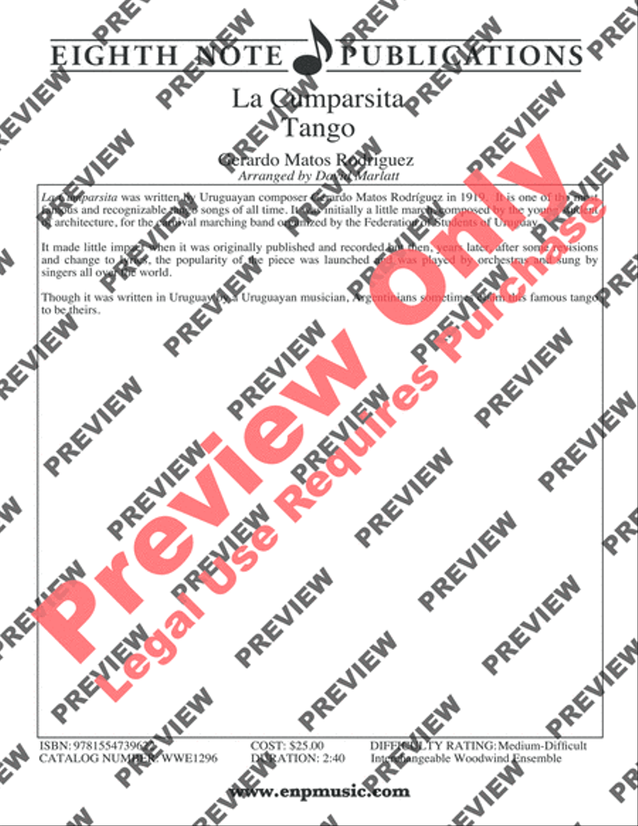 La Cumparsita Woodwind Ensemble scores gallery preview page 2