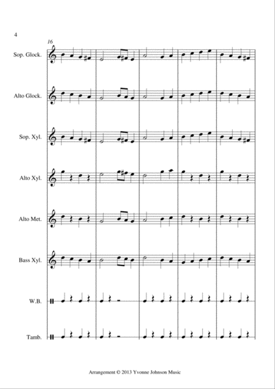 God Rest Ye Merry Gentleman - For Orff Ensemble Percussion Ensemble scores gallery preview page 4
