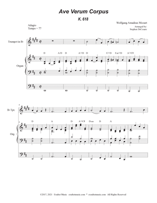 Book cover for Ave Verum Corpus (Bb-Trumpet solo - Organ Accompaniment)