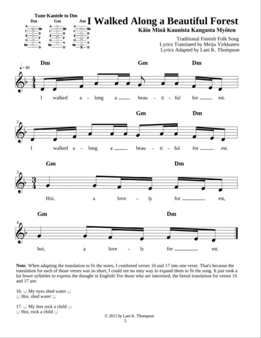 Five Finnish Songs of Loss with sing-able English and Finnish lyrics Soprano Voice scores gallery preview page 3
