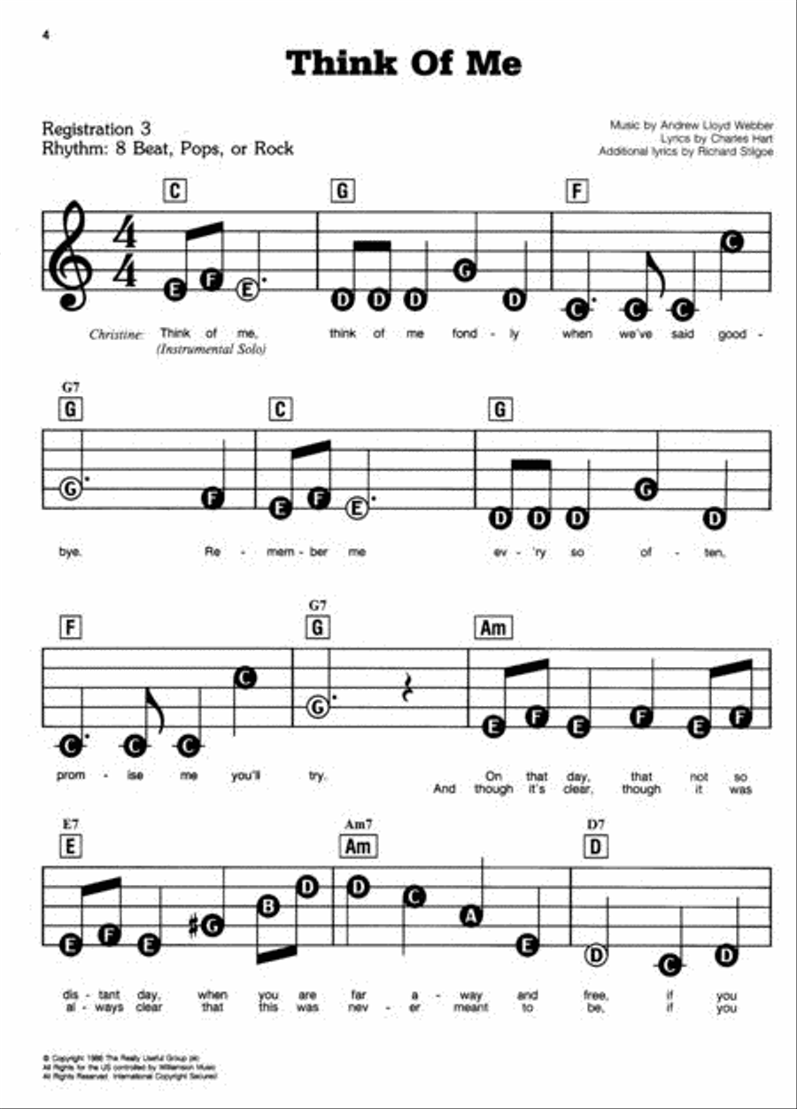 Phantom of the Opera Electronic Keyboard scores gallery preview page 2