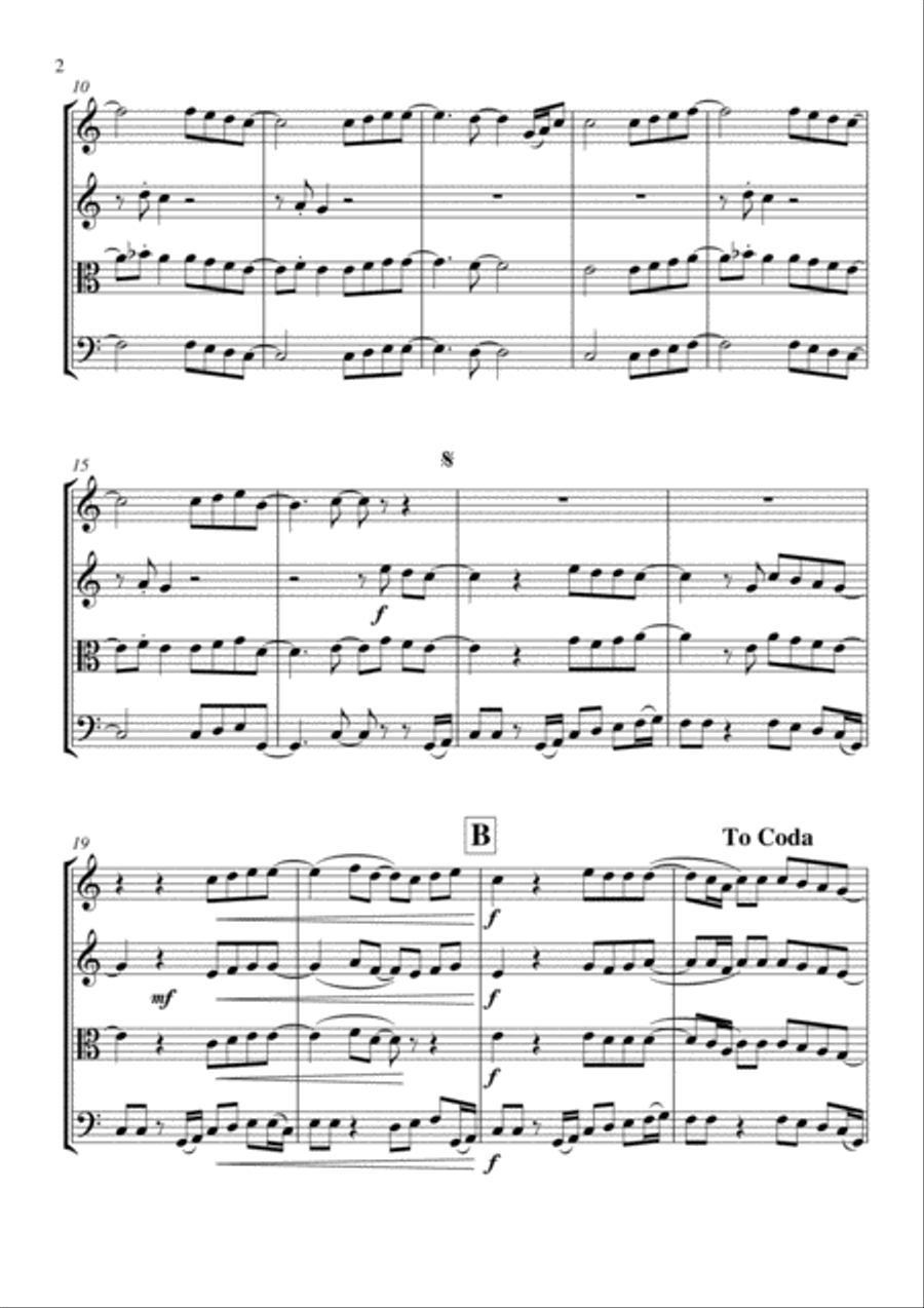 Lean On Me String Quartet scores gallery preview page 3