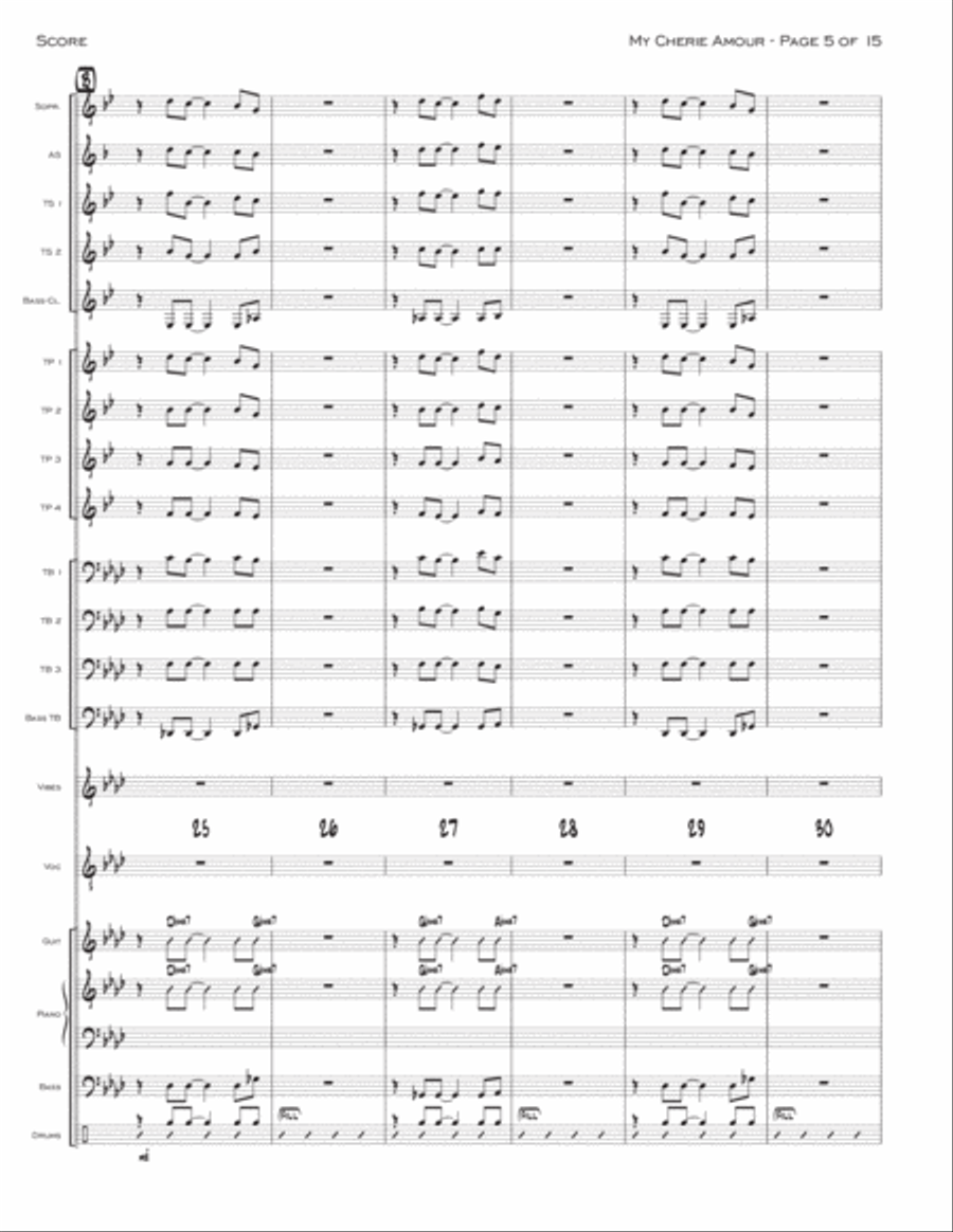 My Cherie Amour My Cherie Amour Jazz Ensemble scores gallery preview page 5
