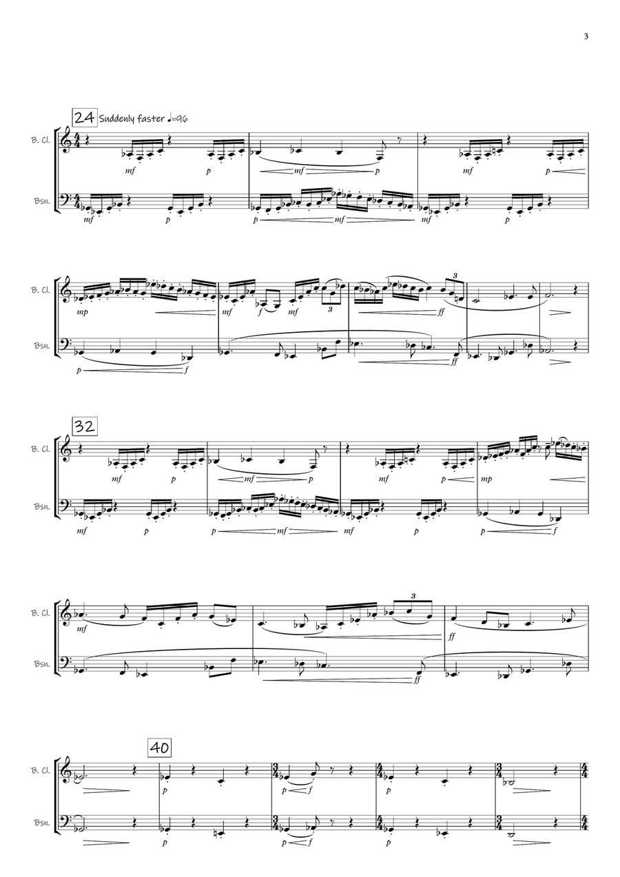 Dwellings - Bass Clarinet and Bassoon Duet Woodwind Duet scores gallery preview page 3