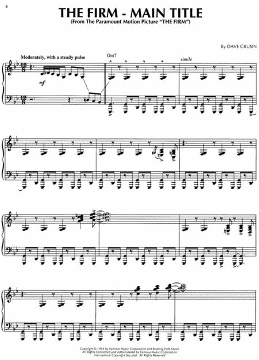 The Firm Soundtrack Piano, Vocal scores gallery preview page 2