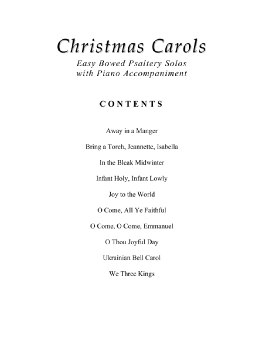 Christmas Carols (A Collection of 10 Easy Bowed Psaltery Solos with Piano Accompaniment) Zither scores gallery preview page 4
