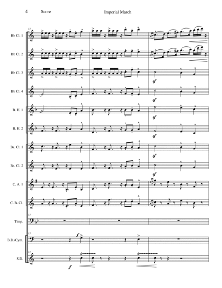 Imperial March - Opus 32 Imperial March - Opus 32 Clarinet Choir scores gallery preview page 4