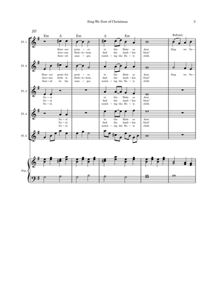 Sing We Now of Christmas - Flute quintet and Piano image number null