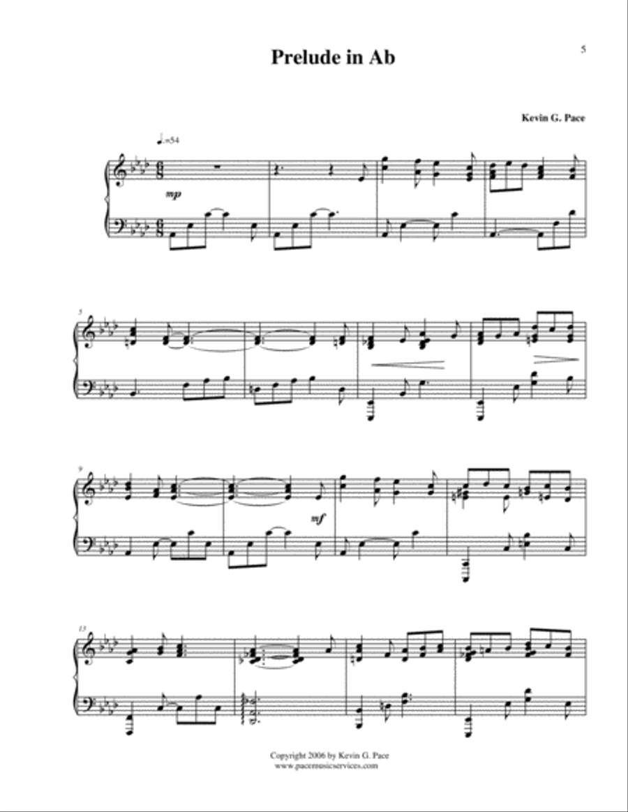 Prelude in Ab - No. 2 - original piano solo Piano Solo scores gallery preview page 2