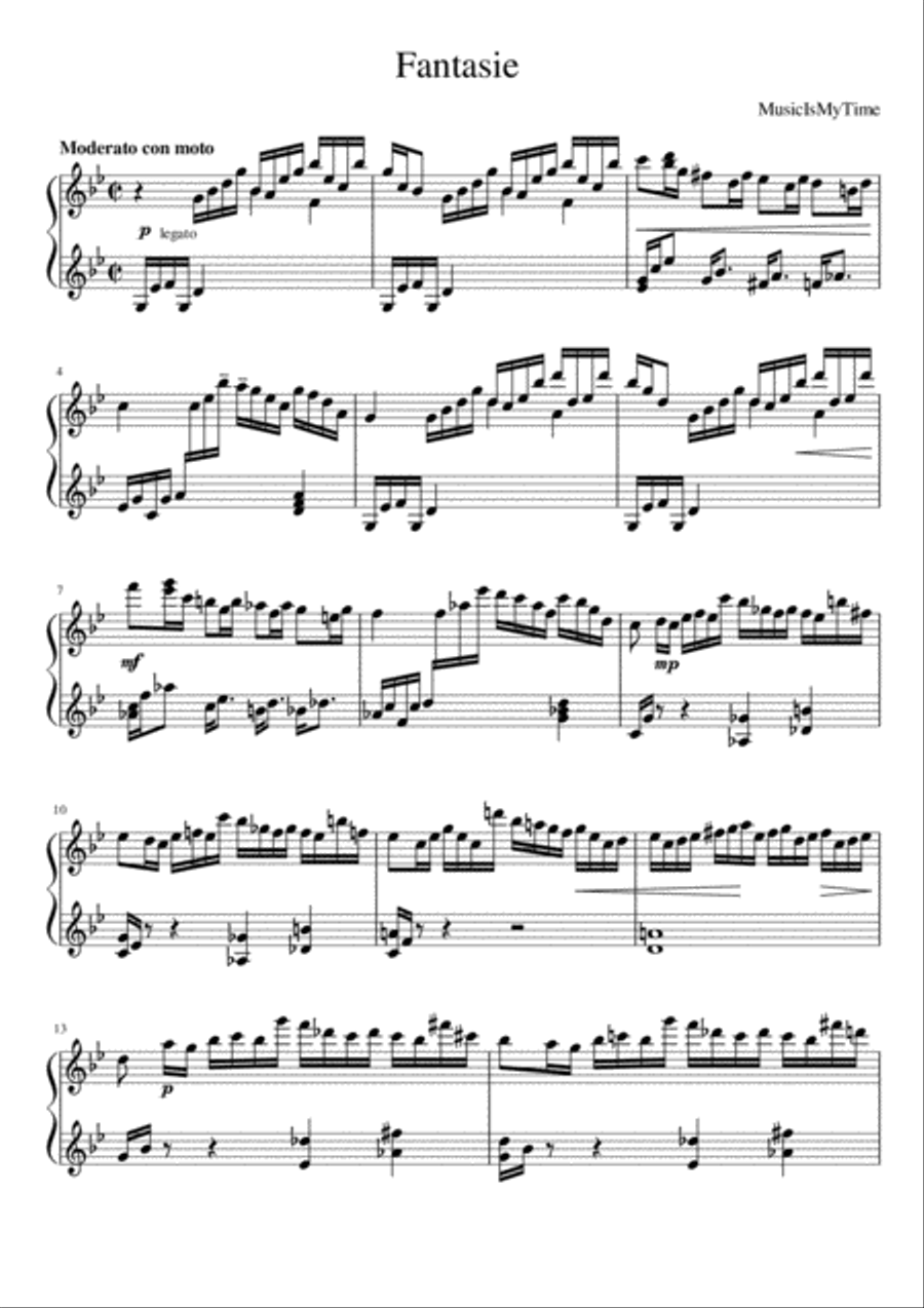 Fantasie Fantasie Piano Solo scores gallery preview page 1