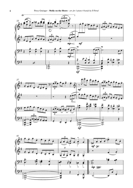 Percy Grainger - Molly on the Shore - 1 piano 4 hands, score & parts image number null