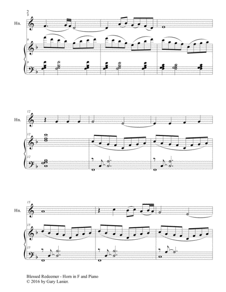 BLESSED REDEEMER(Duet – Horn in F & Piano with Score/Part) image number null