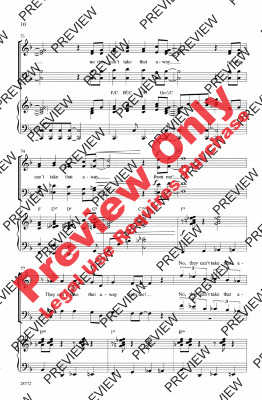 They Can't Take That Away from Me 4-Part scores gallery preview page 10