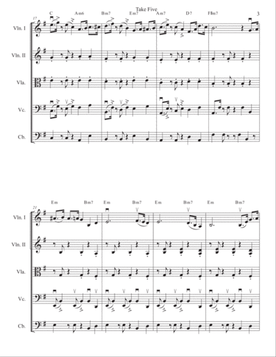 Take Five Take Five String Quartet scores gallery preview page 4