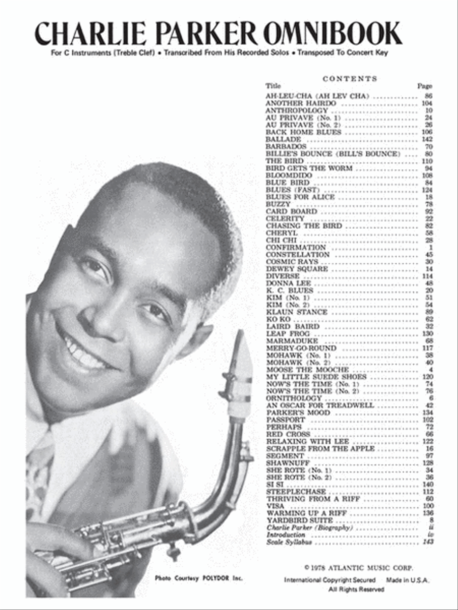 Charlie Parker – Omnibook C Instrument scores gallery preview page 2