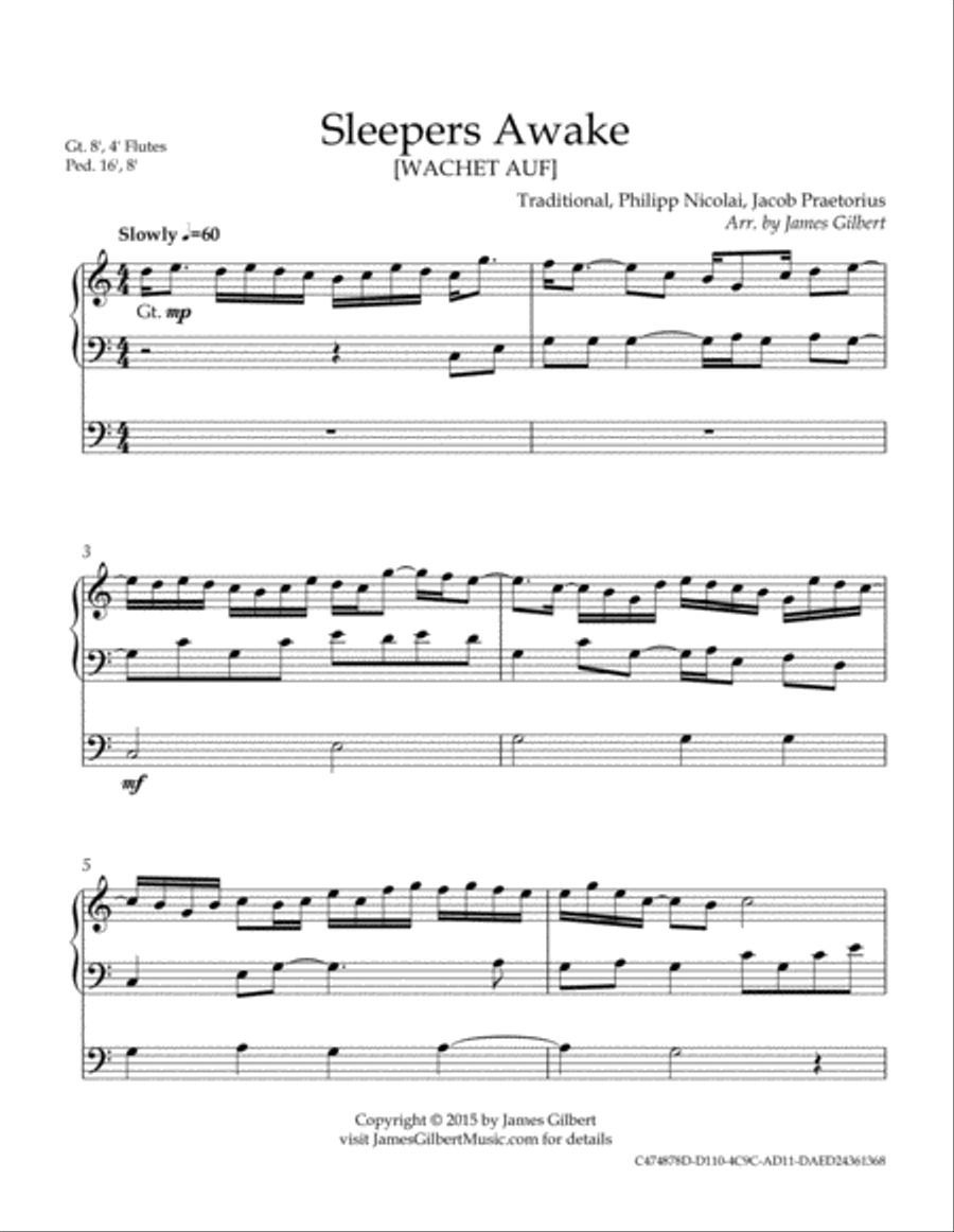 Sleepers, Awake (WACHET AUF) Organ Solo scores gallery preview page 2