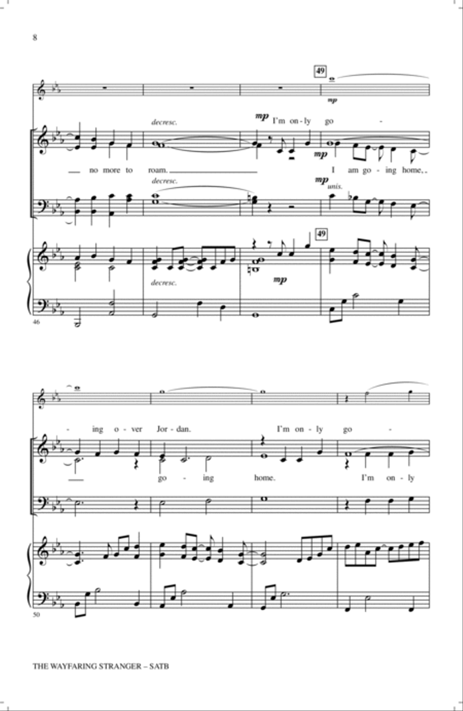 Wayfaring Stranger 4-Part scores gallery preview page 6