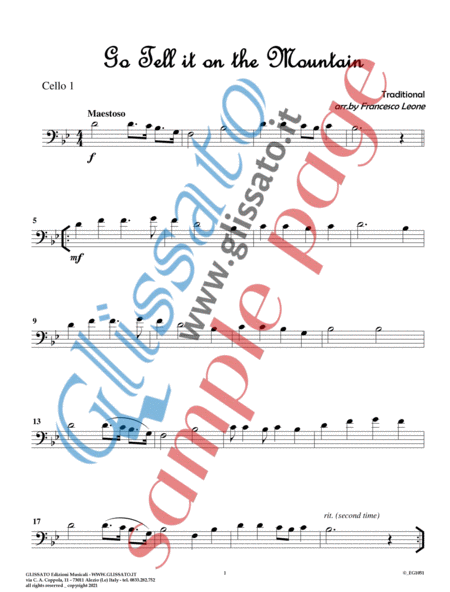 10 easy Christmas Tunes for Cello Quartet (set of parts) image number null