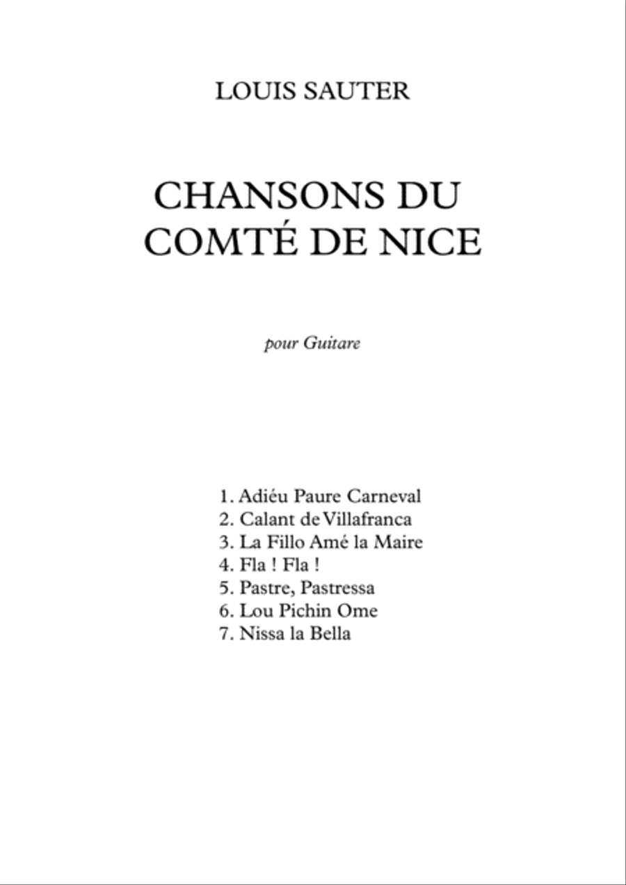 Songs from the County of Nice (Chansons du Comté de Nice) Acoustic Guitar scores gallery preview page 3