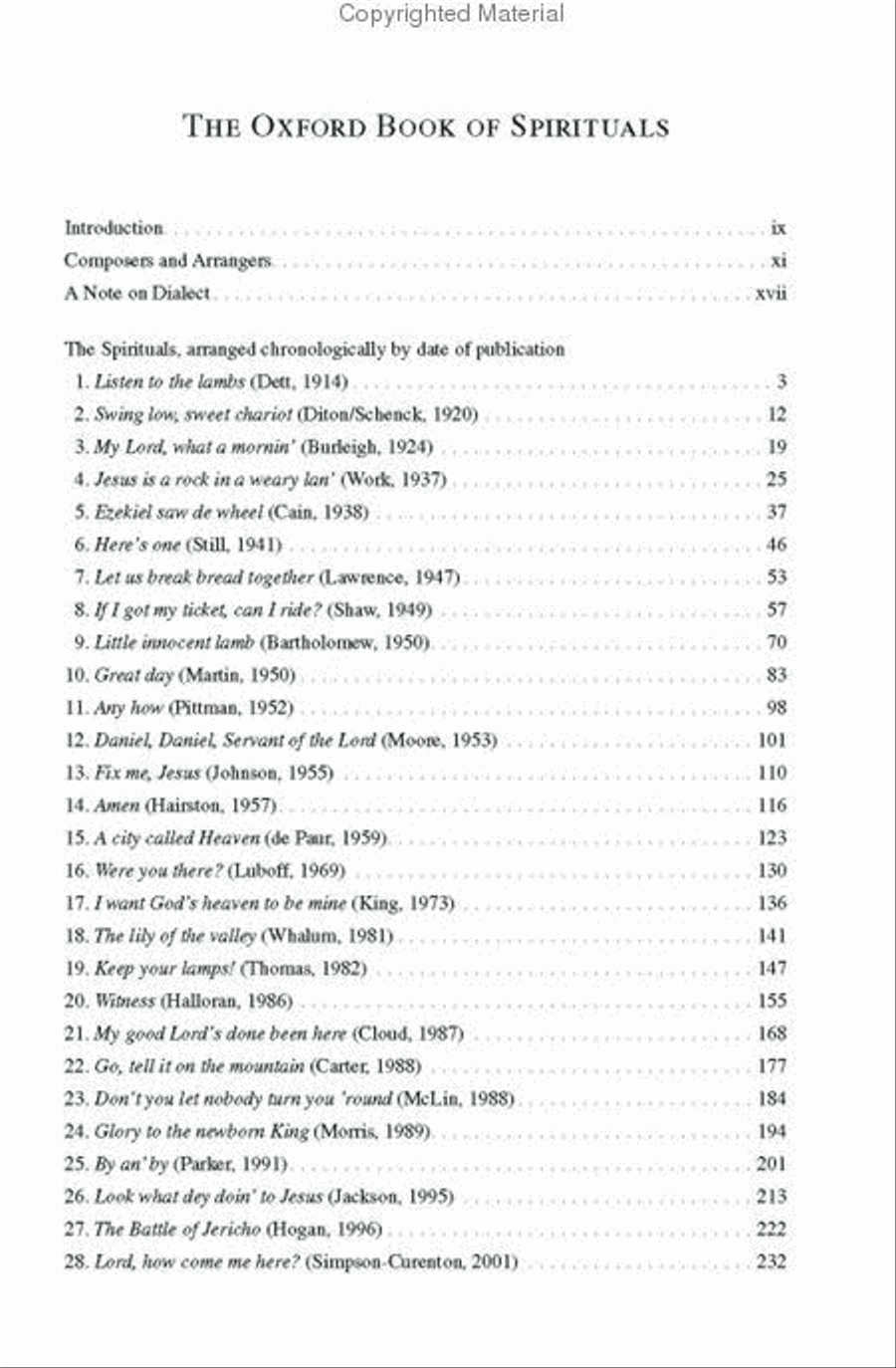 The Oxford Book of Spirituals 4-Part scores gallery preview page 3