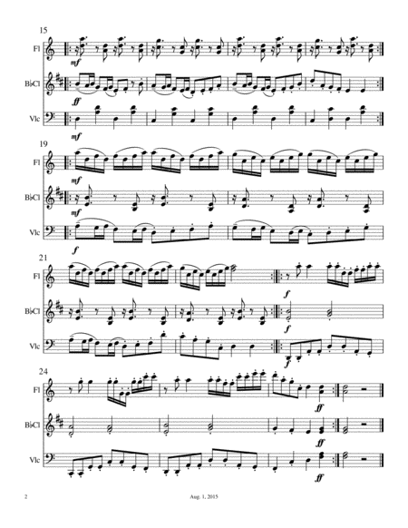 Drunken Sailor Theme and Variations, Trio for Flute (or Violin or Oboe), Clarinet, and Cello (or Bas image number null