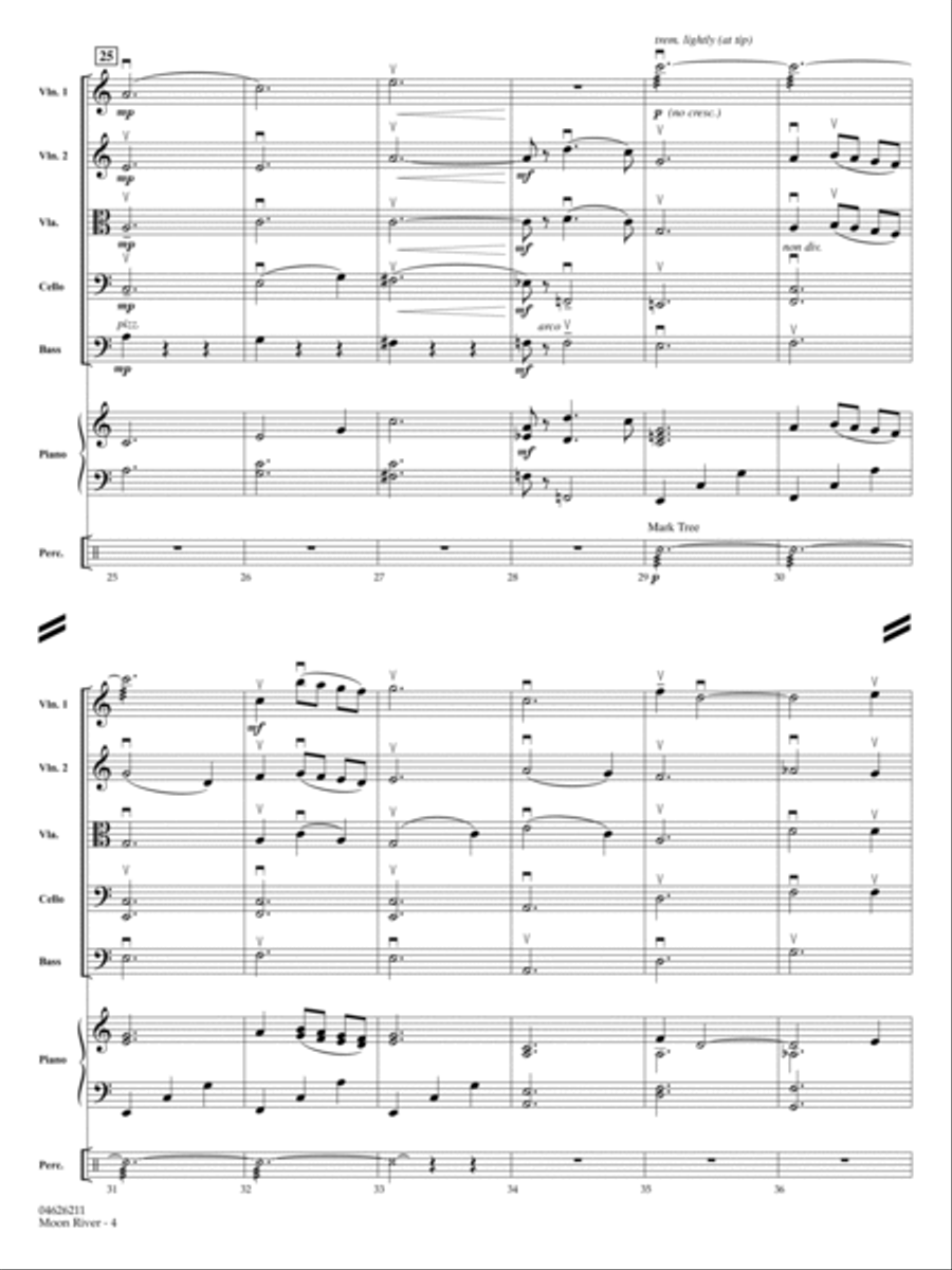 Moon River (from Breakfast at Tiffany's) (arr. Blake Neely) - Full Score String Orchestra scores gallery preview page 4