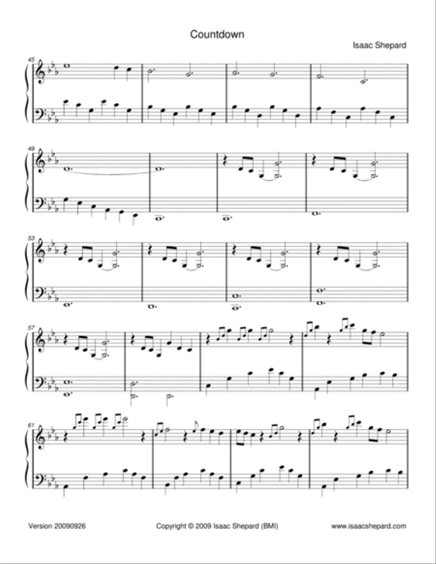 Countdown Piano Solo scores gallery preview page 3